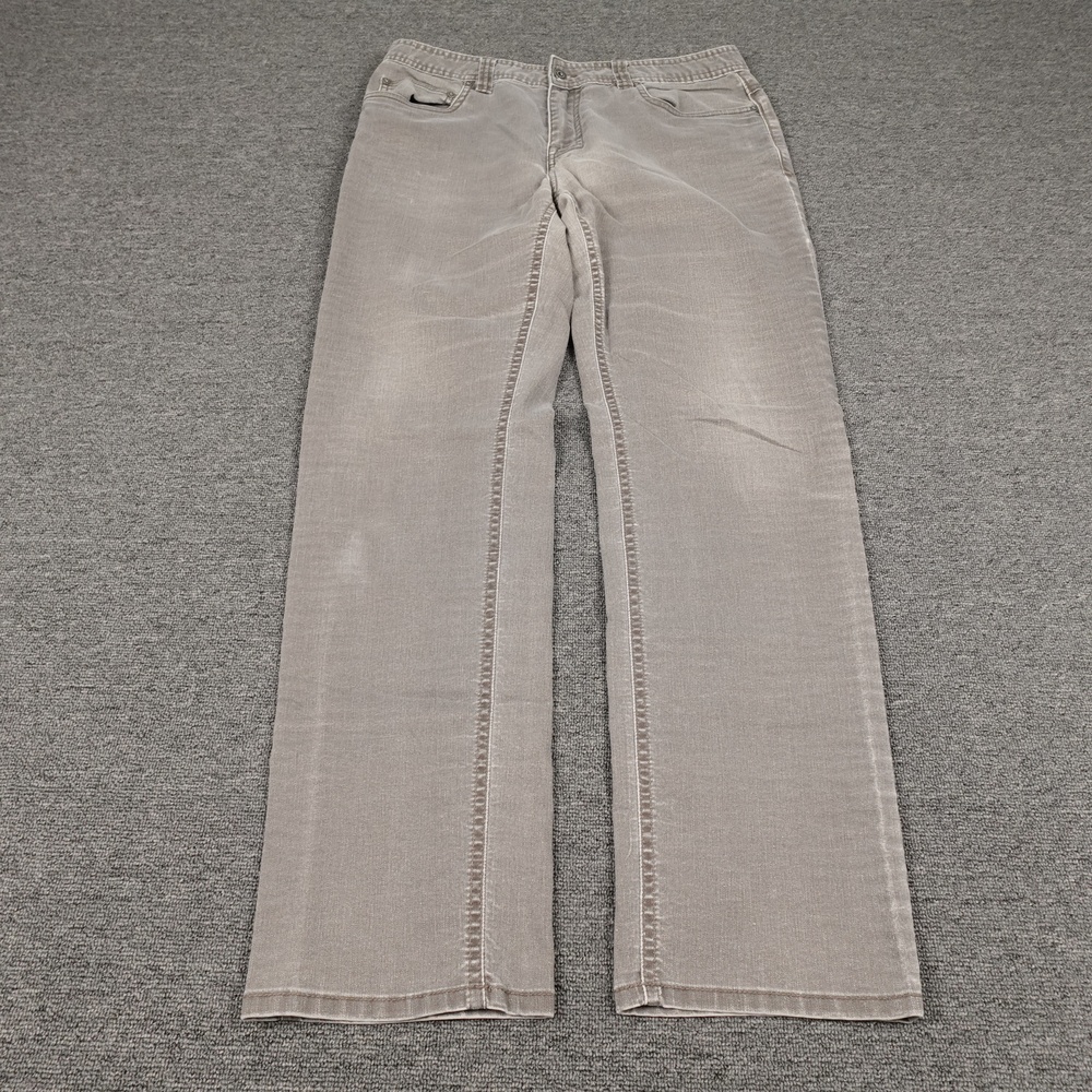 PrAna Jeans Mens 34x32 (34x31) Gray Light Wash Slim Straight Stretch Denim Pants
